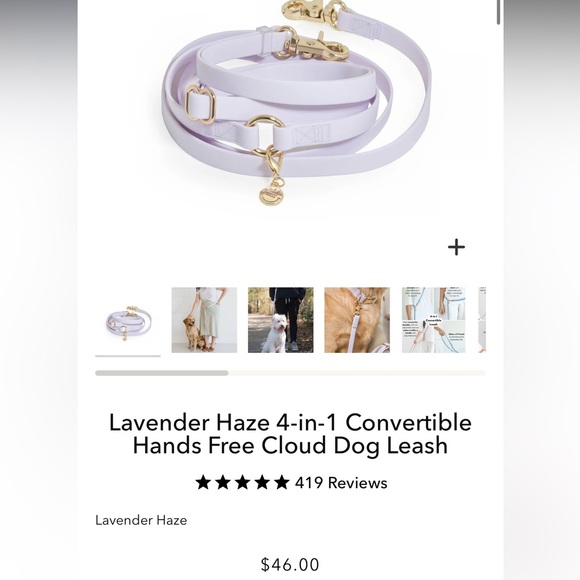 Sunny Tails Lavender Haze 4-IN-1 CONVERTIBLE HANDS FREE CLOUD DOG LEASH - Picture 3 of 7